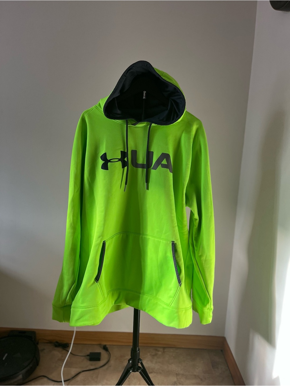 Under Armour Bright Lime Green Hoodie with Black Accents